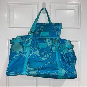 Kate Spade blue floral nylon purse & wallet